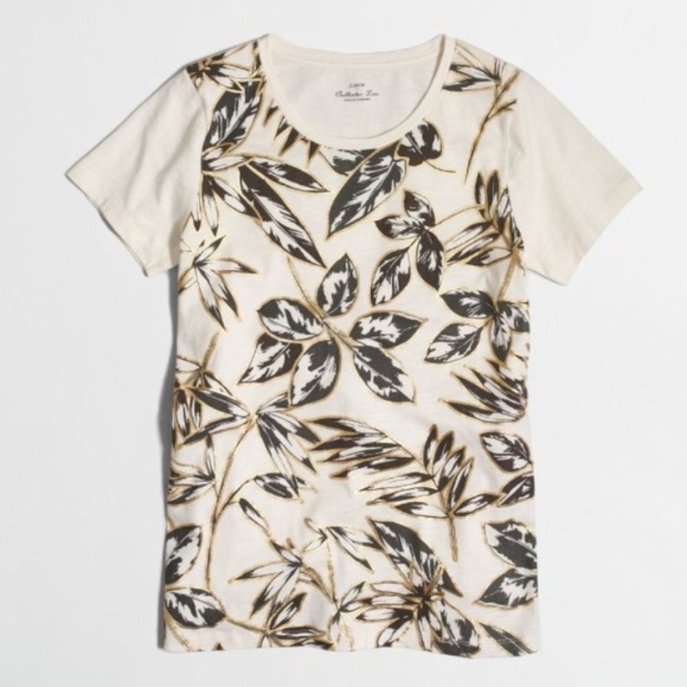 J. Crew Metallic Leaf Collectors Tee
